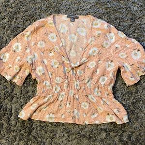 Cropped Daisy Baby Doll Blouse